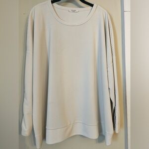 Cable & Gauge Women's Cream Ribbed Blouse